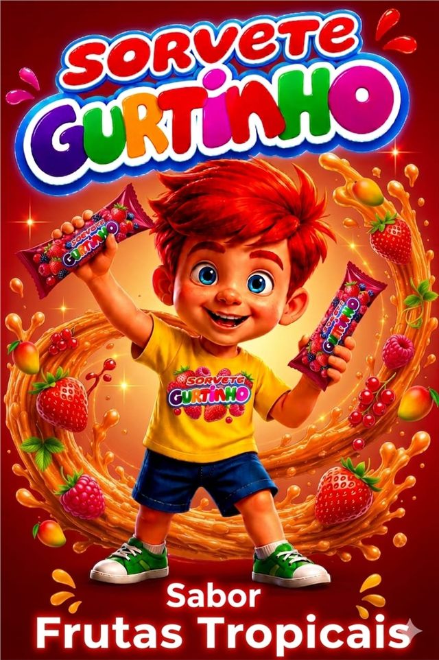 Sorvete Gurtinho sabor frutas tropicais